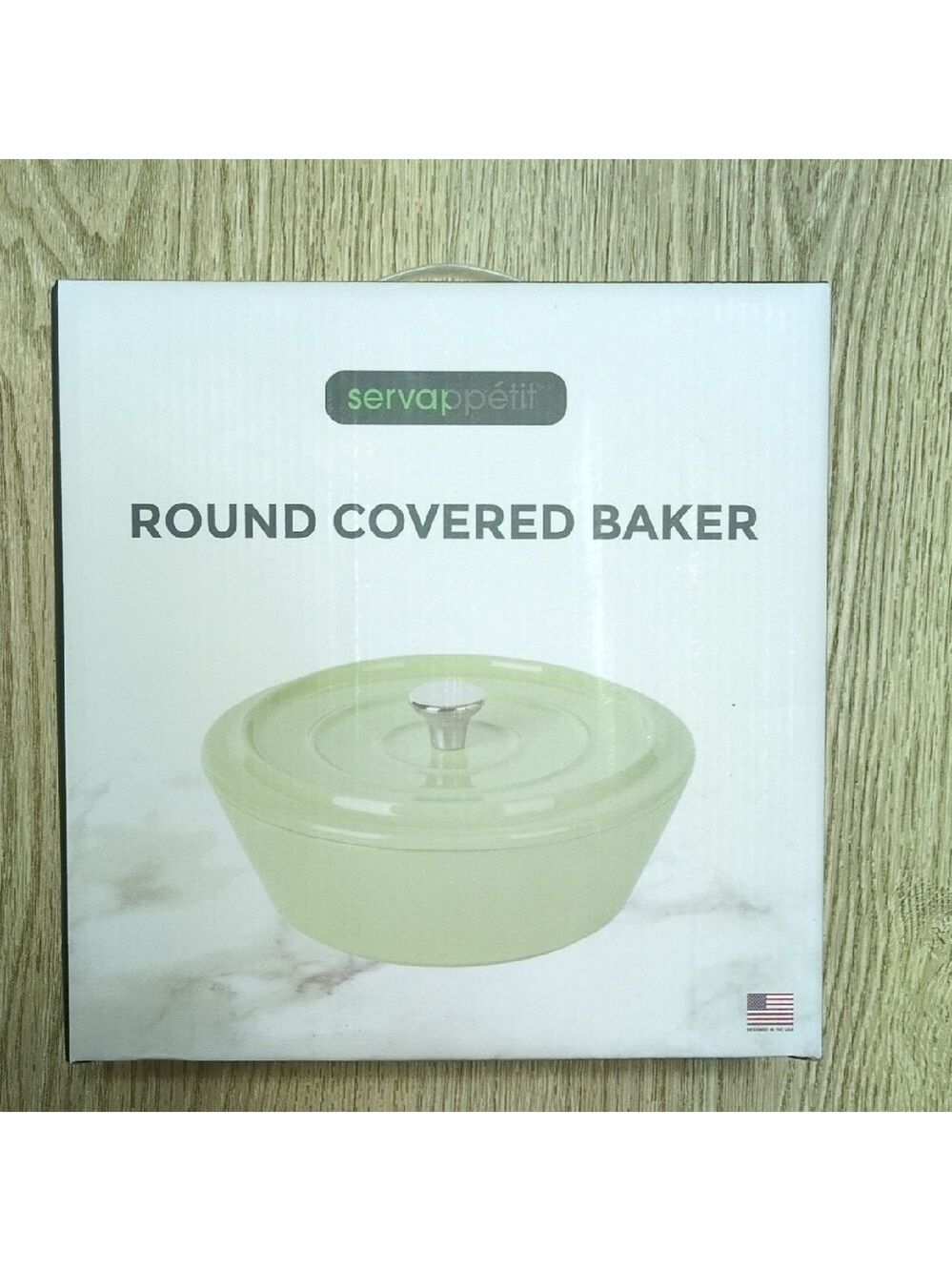 Servappetit Round Covered Baker Pastel Green